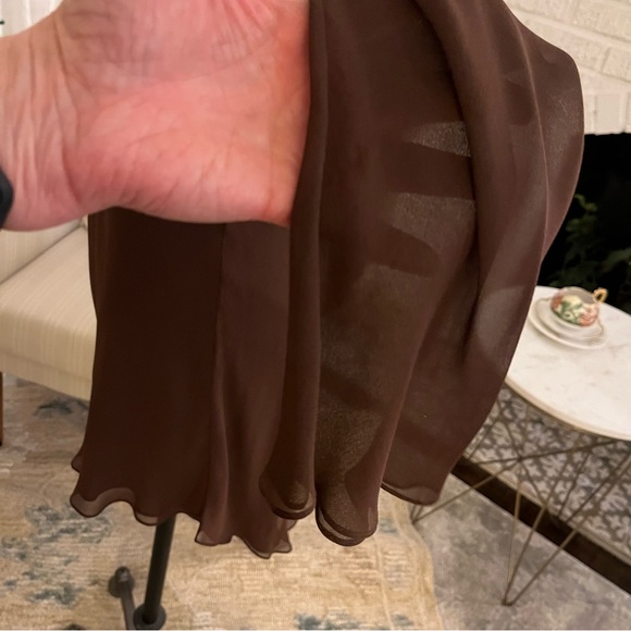 Melinda Eng vintage chocolate silk tunic. Small. - Picture 4 of 7
